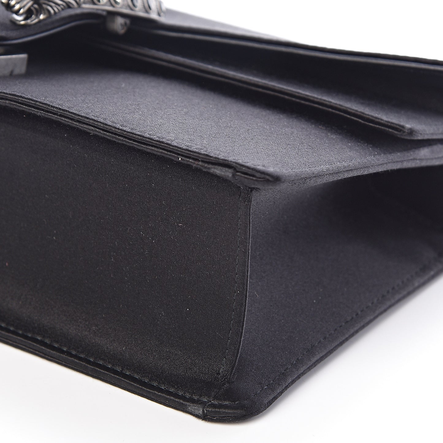 Satin Silk Crystal Small Dionysus Shoulder Bag Black Black Diamond