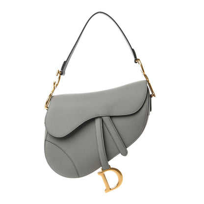 Christian Dior Grained Calfskin Saddle Bag Grey 1 of 11