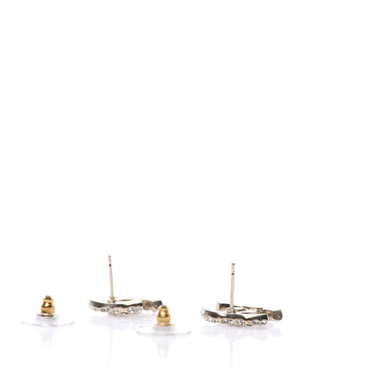 Chanel Crystal CC First Class Stud Earrings Gold 3 of 5