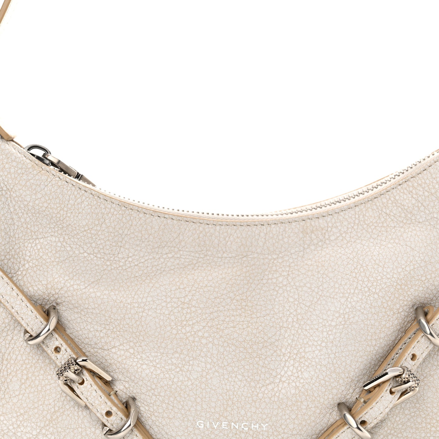 Tumbled Calfskin Mini Voyou Bag Ivory