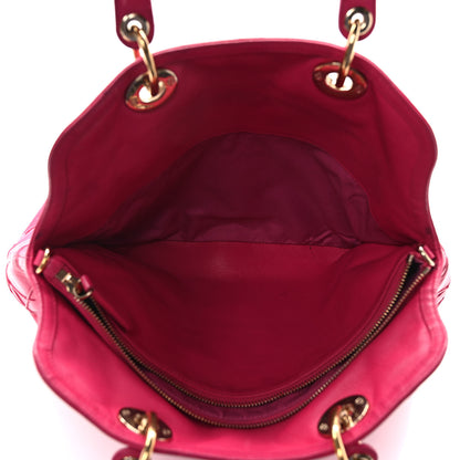 Christian Dior Lambskin Cannage Medium Granville Tote Fuchsia 5 of 11