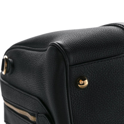 Burberry Derby Calfskin Medium Alchester Bowling Bag Black 9 of 10