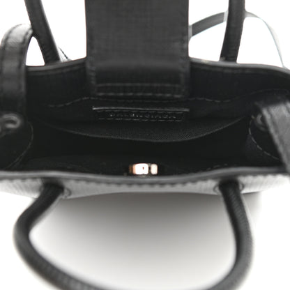 Balenciaga Squared Calfskin Logo Shopping Phone Holder Bag Black 5 of 9