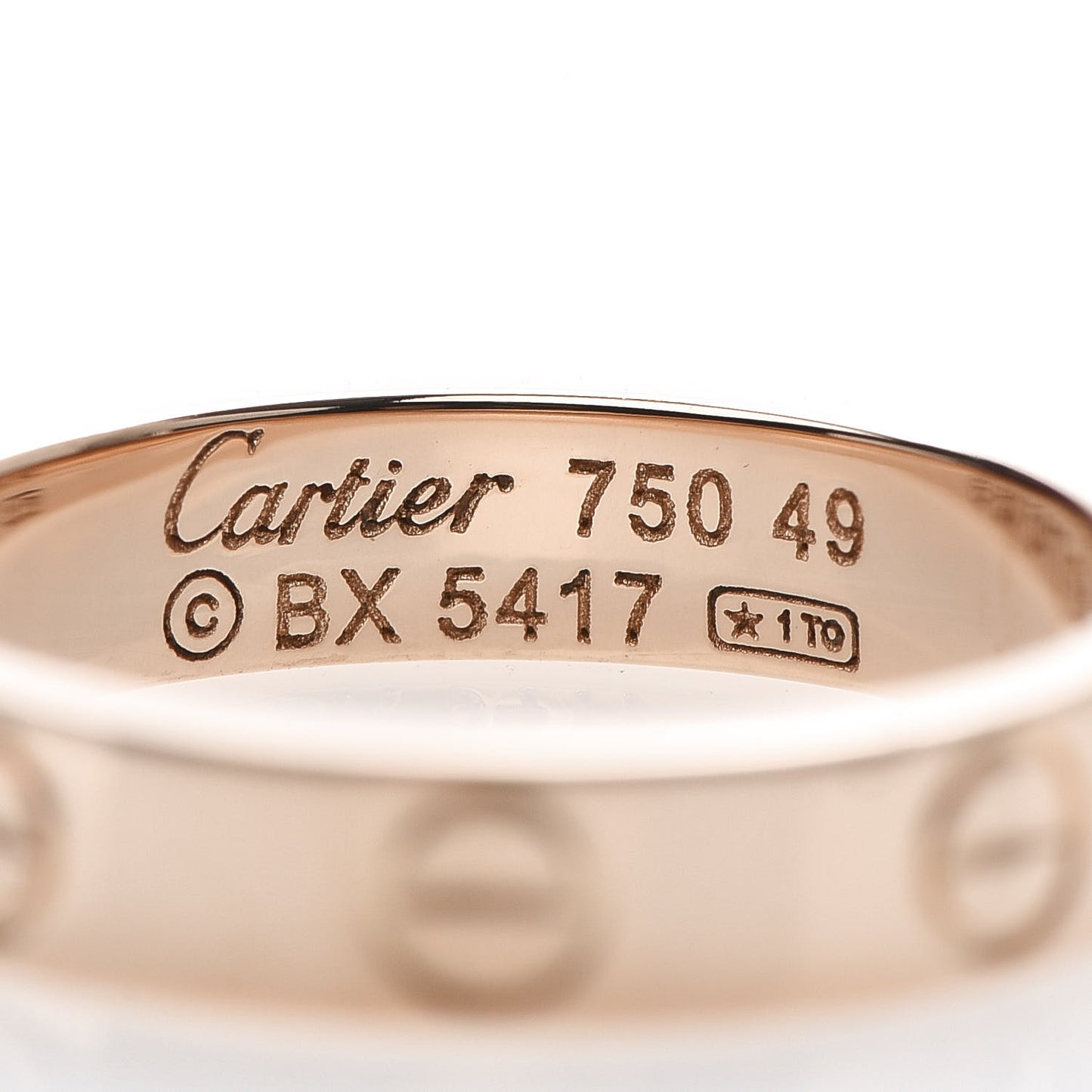 18K Pink Gold 3.5mm LOVE Wedding Band Ring 49 4.75