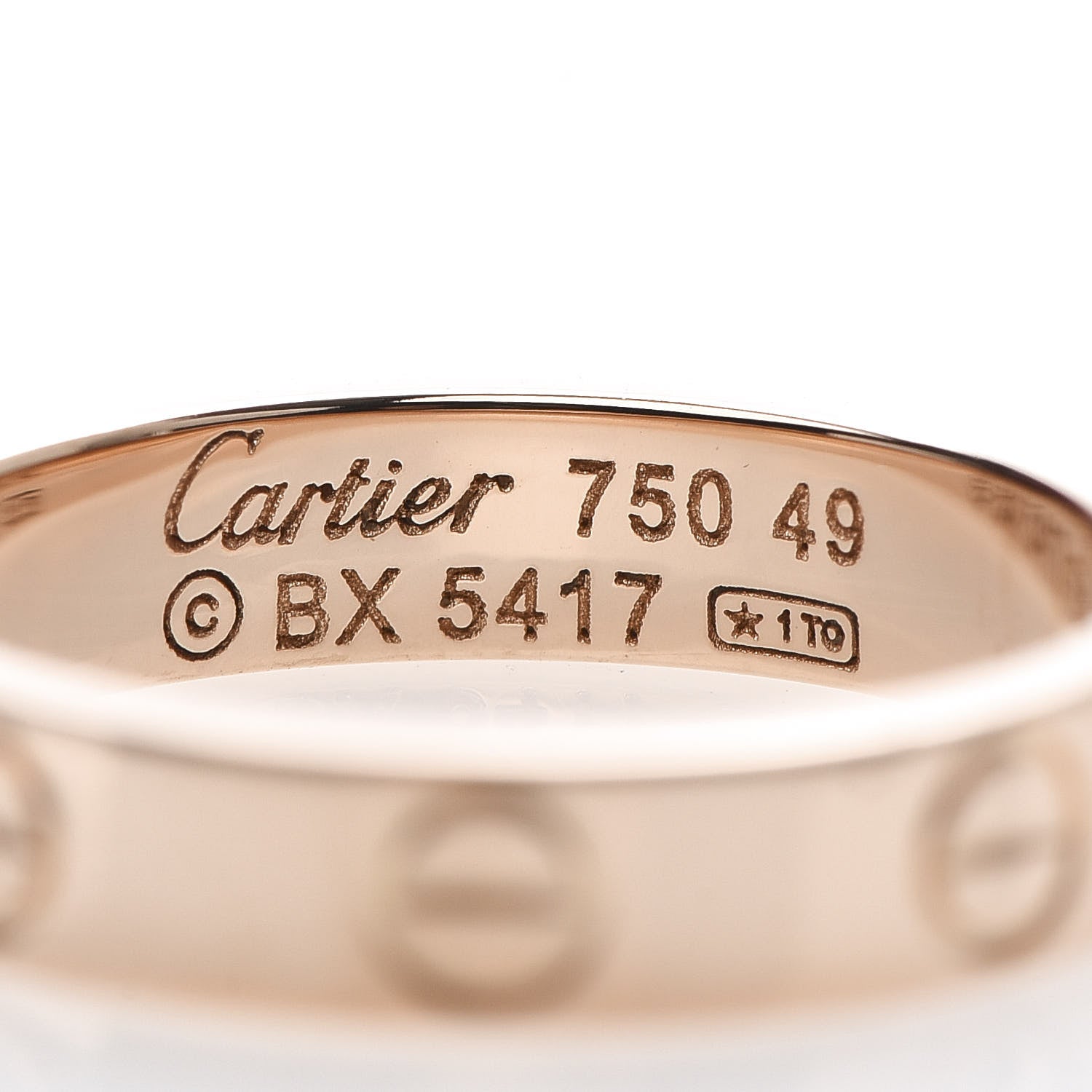 Cartier 18K Pink Gold 3.5mm LOVE Wedding Band Ring 49 4.75 4 of 5