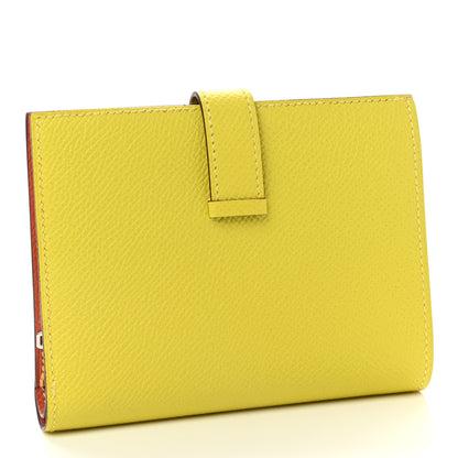 Hermes Epsom Verso Bearn Compact Wallet Lime Terre Battue 3 of 7