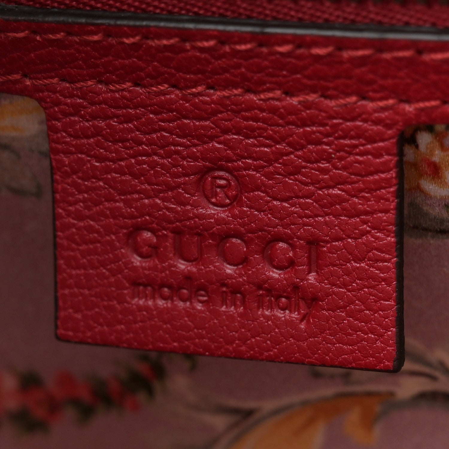 Gucci Calfskin Snakeskin Studded Small Ottilia Top Handle Bag Hibiscus Red 7 of 13