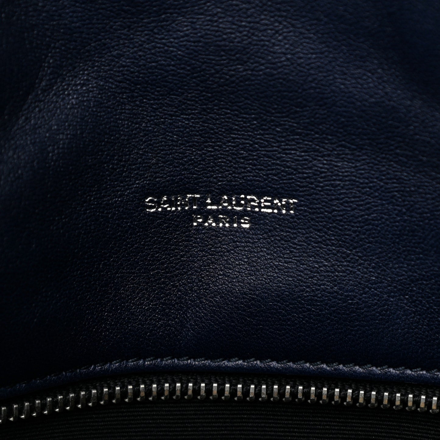 Lambskin Quilted Medium Loulou Puffer Monogram Chain Satchel Navy