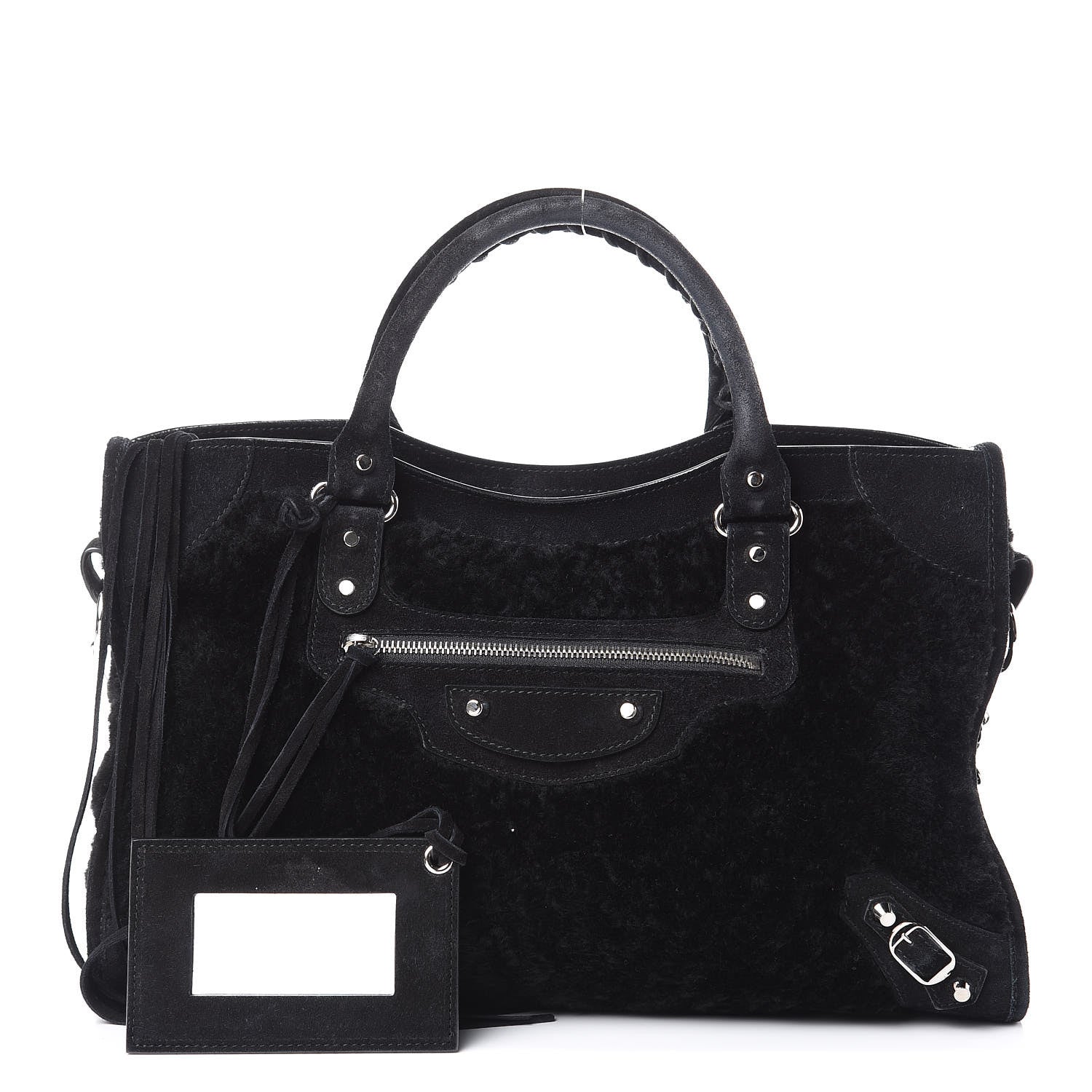 Balenciaga Shearling Suede Classic Hardware City Black 1 of 14