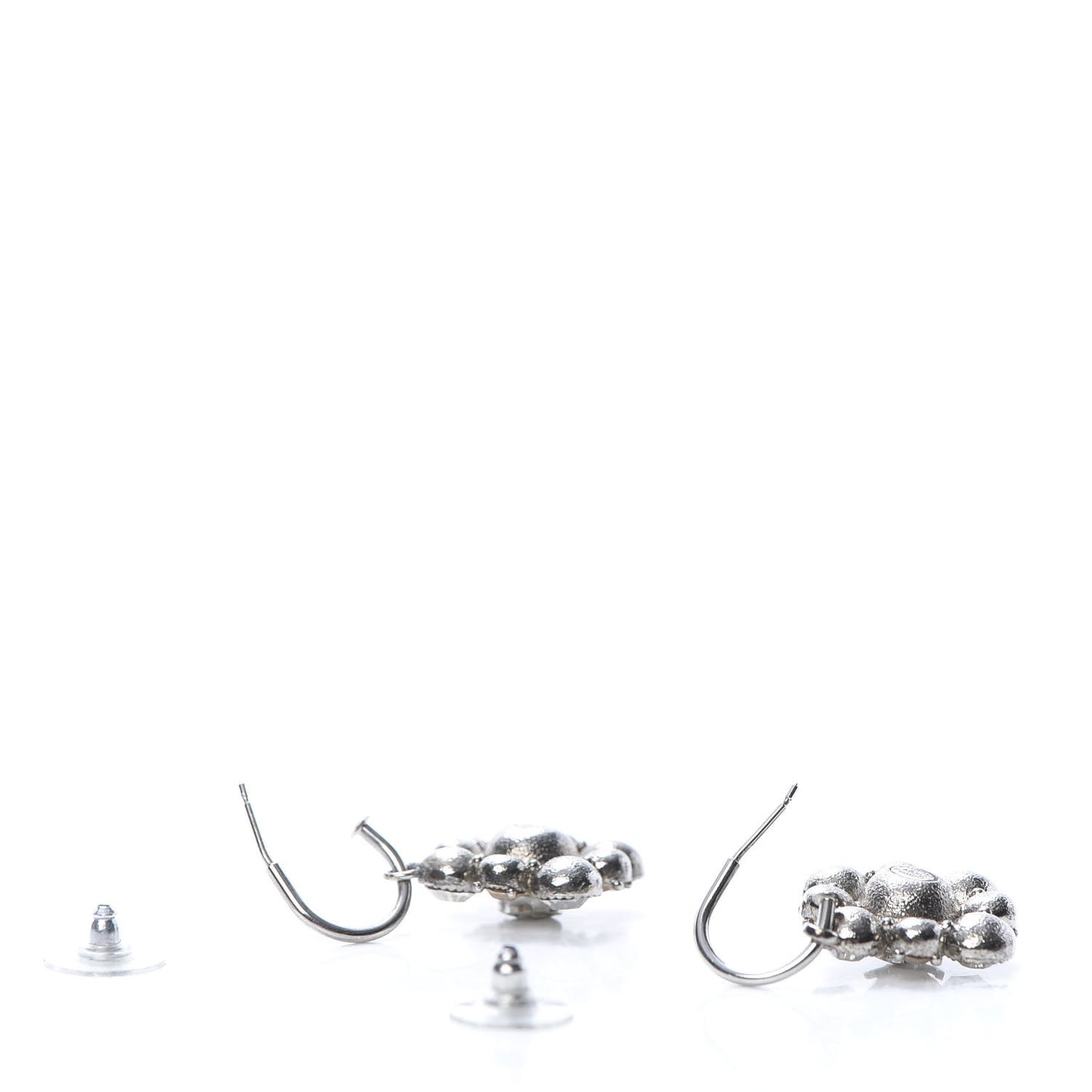 Crystal CC Dangle Earrings Silver