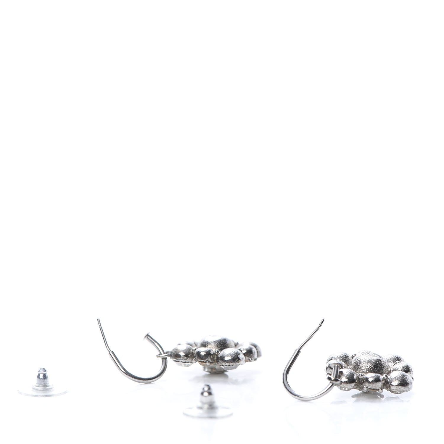 Chanel Crystal CC Dangle Earrings Silver 3 of 4