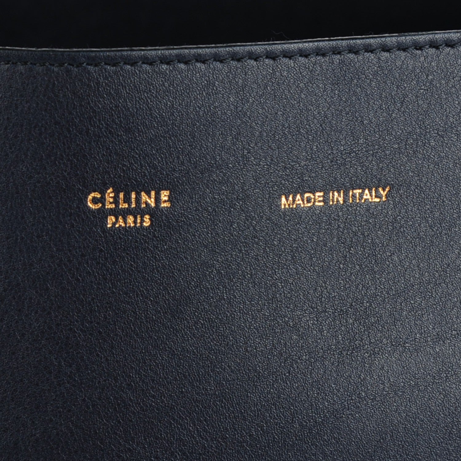 Celine Shiny Smooth Calfskin Oversized Bi-Color Twisted Cabas Navy Dark Green 2 of 11