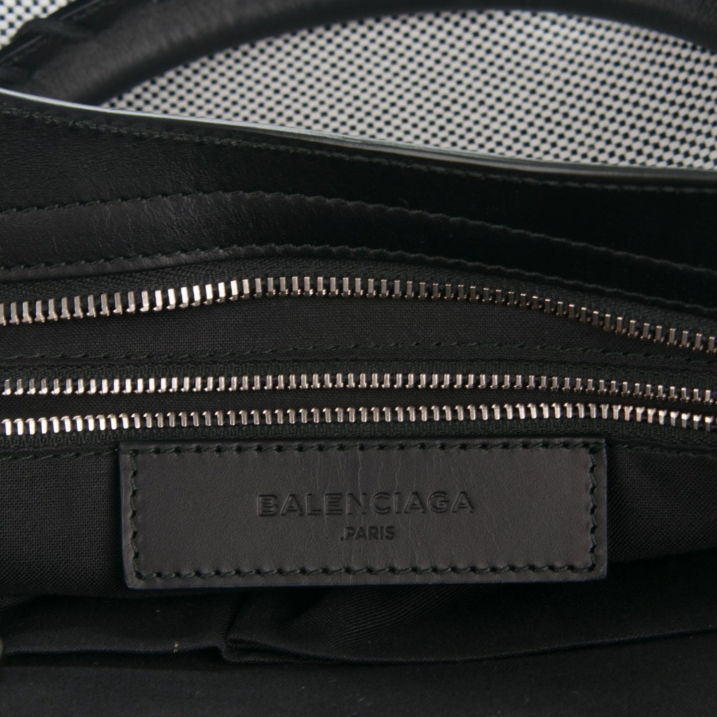 Calfskin Twill Classic Hardware Perforated City Black White
