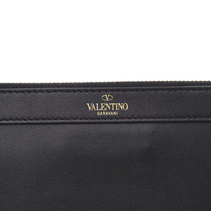Valentino Garavani Calfskin Vlogo Zip Wristlet Pouch Black 7 of 8