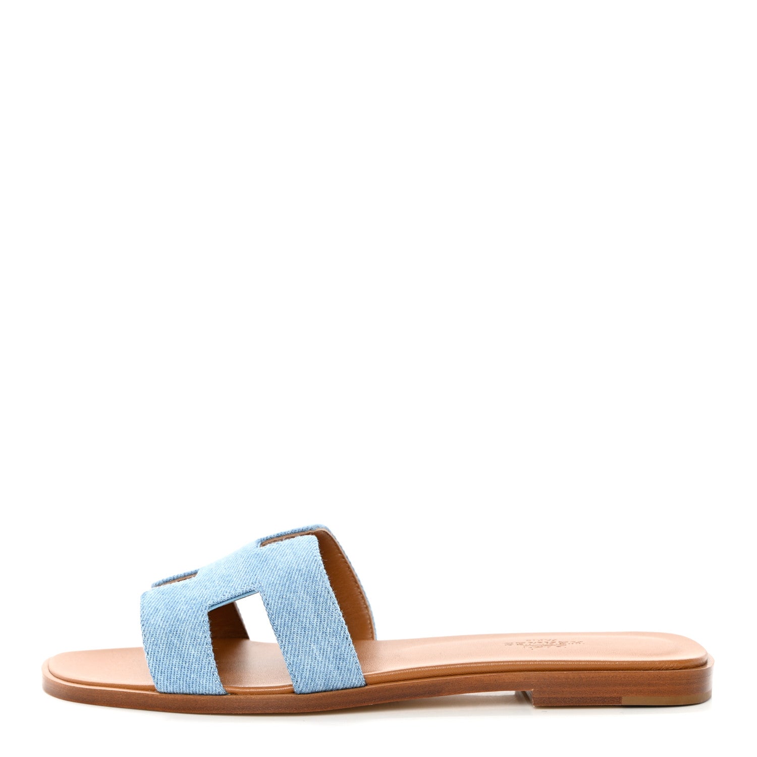 Hermes Denim Canvas Oran Sandals 38 Bleu Clair 1 of 10
