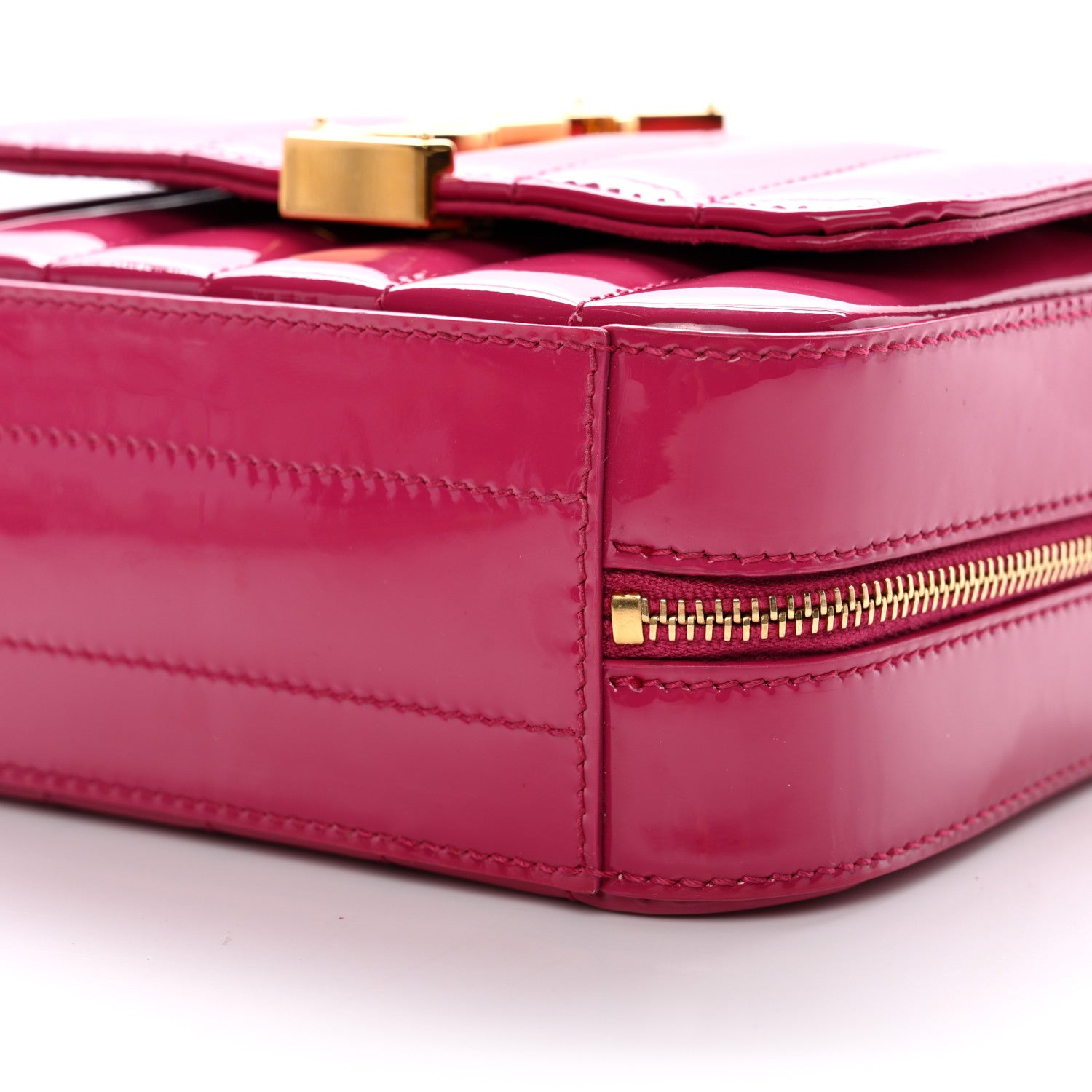 Saint Laurent Patent Matelasse Monogram Toy Vicky Camera Bag Freesia 10 of 15