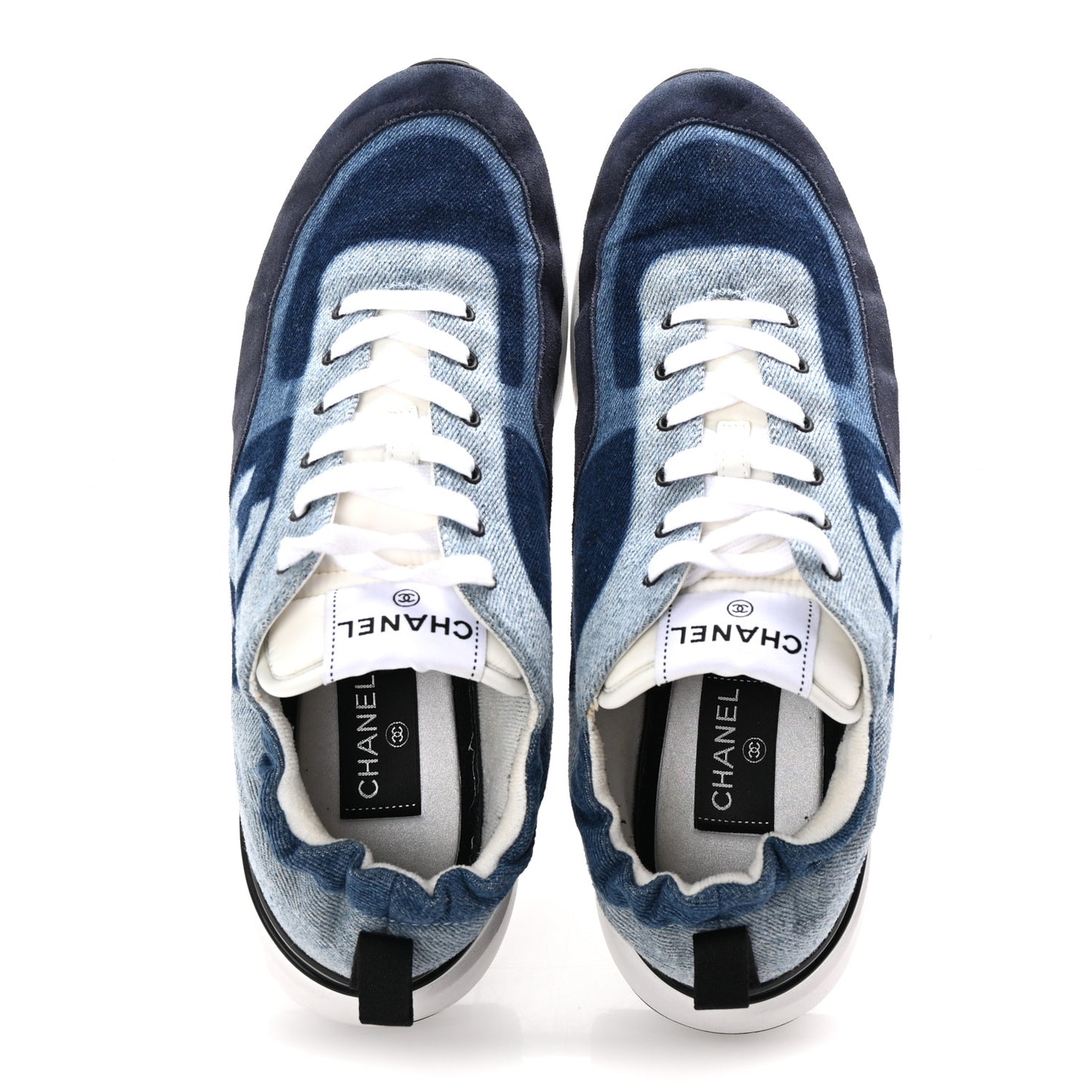 Denim Suede Calfskin Mens CC Sneakers 43 Blue