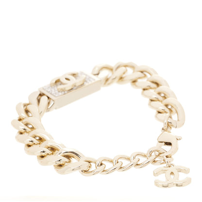 Chanel Crystal Chain CC Bracelet Gold 2 of 4