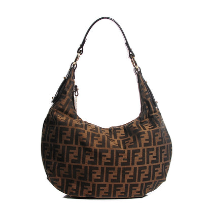 Fendi Zucca Cuoio Lucido Small Chef Hobo Tobacco Moro 1 of 9
