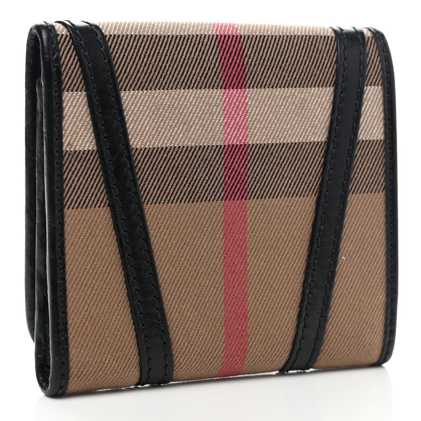 Bridle Calfskin House Check Medium Leighton Wallet Black