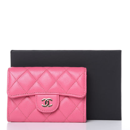 Chanel Caviar Quilted Flap Card Holder Pink 9 of 9