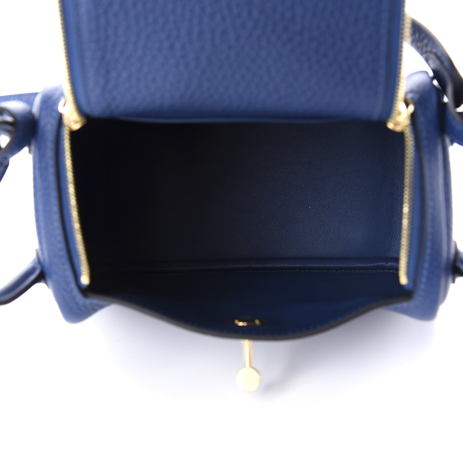 Hermes Taurillon Clemence Mini Lindy 20 Deep Bleu 6 of 12