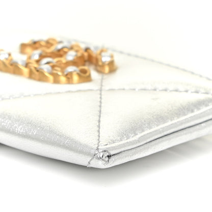 Chanel Metallic Goatskin Quilted 19 Card Holder Silver 9 of 11