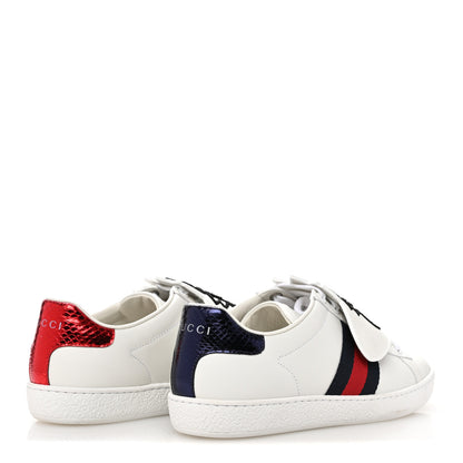 Gucci Calfskin Ayers Crystal Web Pineapple Embroidered Womens New Ace Sneakers 35.5 White 5 of 10