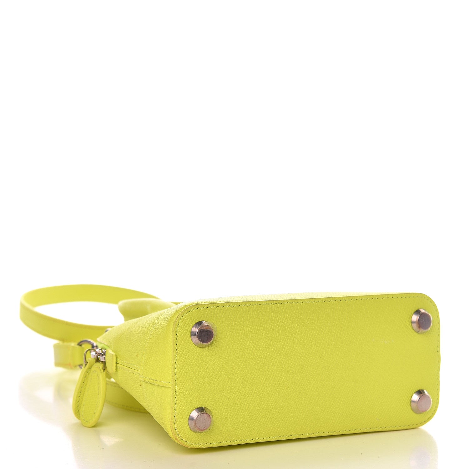 Balenciaga Signature Grained Calfskin Logo XXS Ville Top Handle Bag Acid Green Black 4 of 10