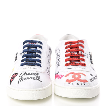 Chanel x Pharrell Williams Calfskin Womens Sneakers 38 White 2 of 11
