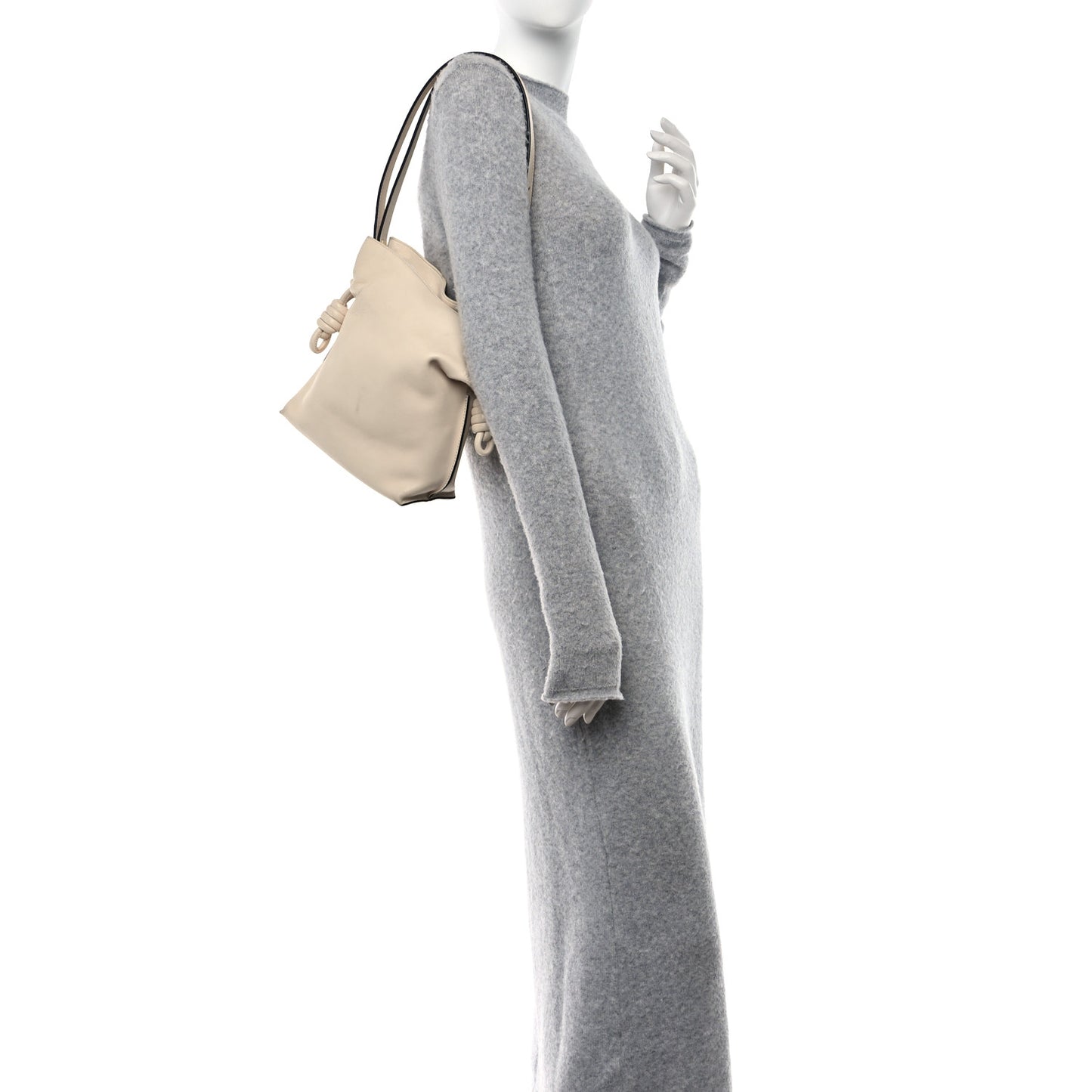 Calfskin Small Flamenco Knot Bag Ivory