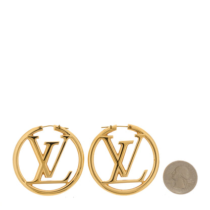 Louis Vuitton LOUIS VUITTON Metal Louise Hoop Earrings Gold 2 of 4