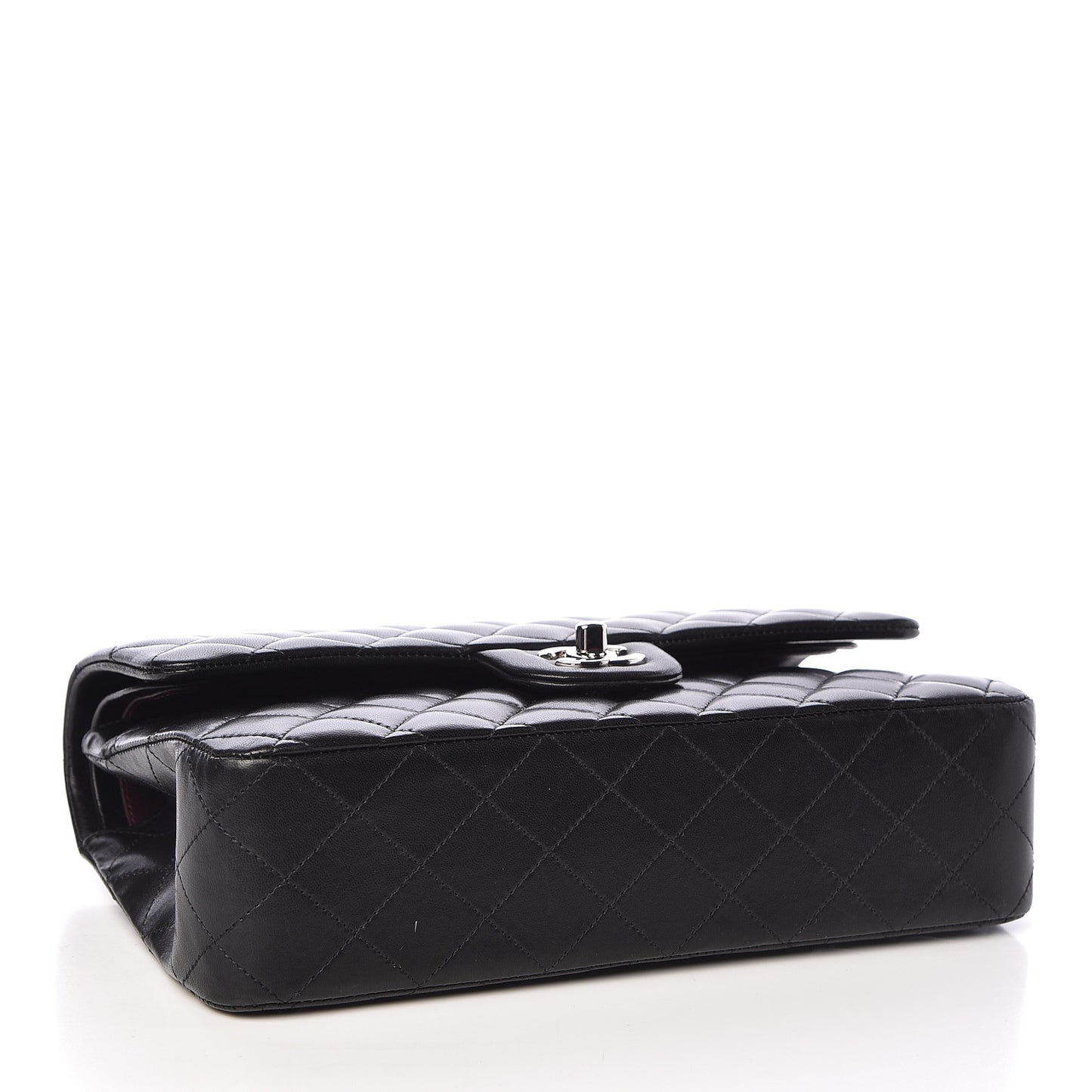 Lambskin Quilted Medium Double Flap Black