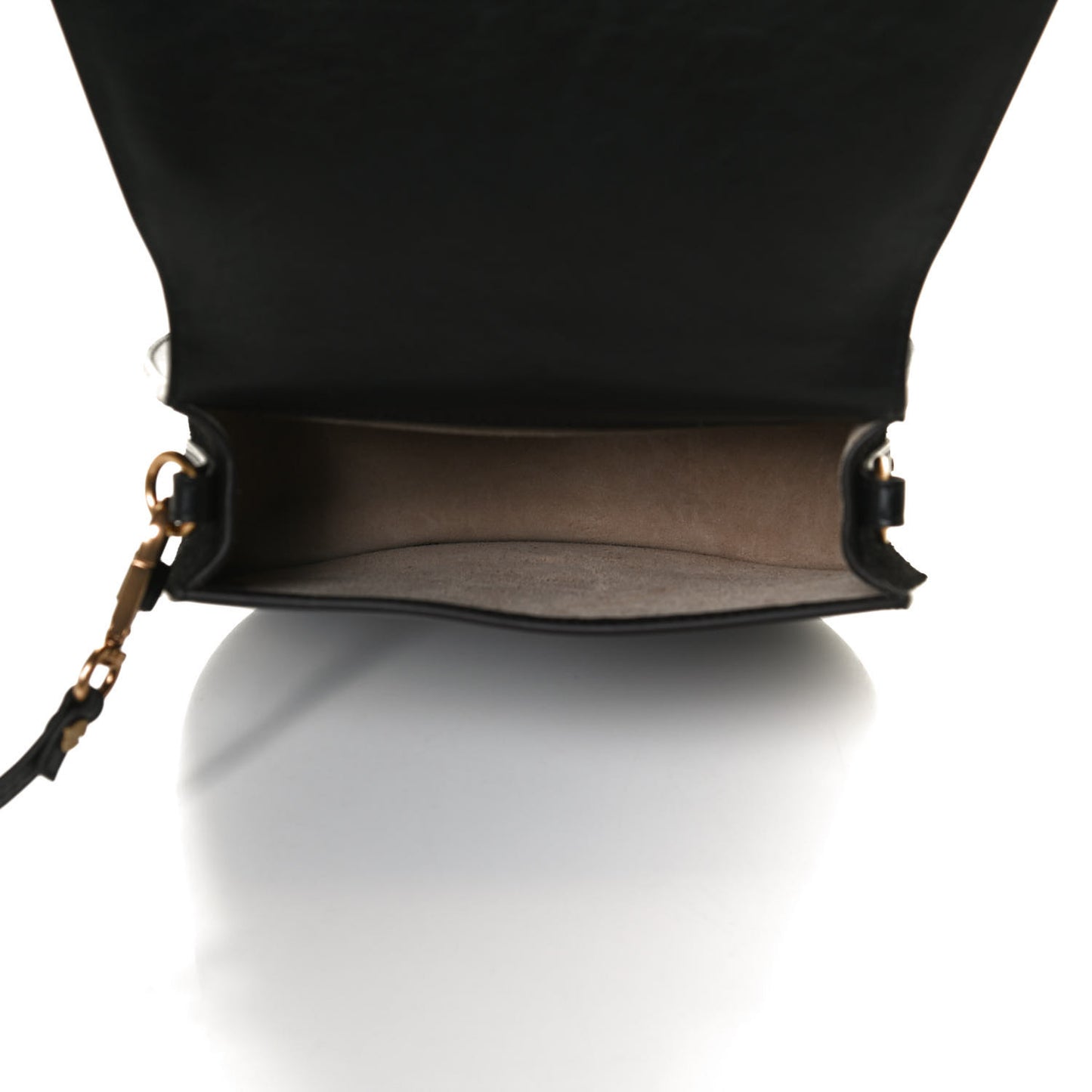 Calfskin Suede Medium Nile Bracelet Bag Black