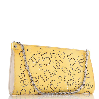 Chanel Patent Perforated CC N°5 Clutch Yellow 3 of 10