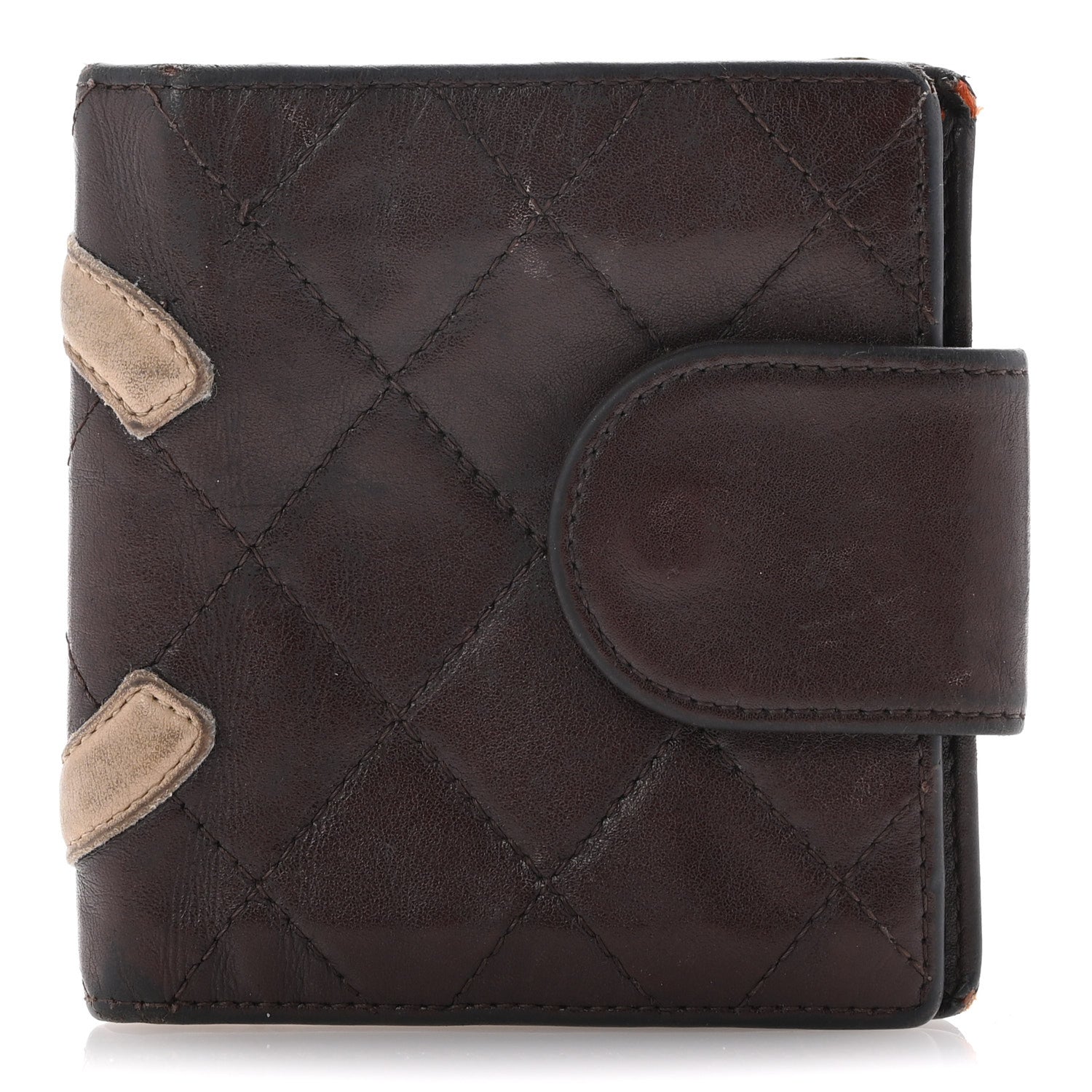 Chanel Calfskin Quilted Cambon Bi-fold Wallet Brown 1 of 14