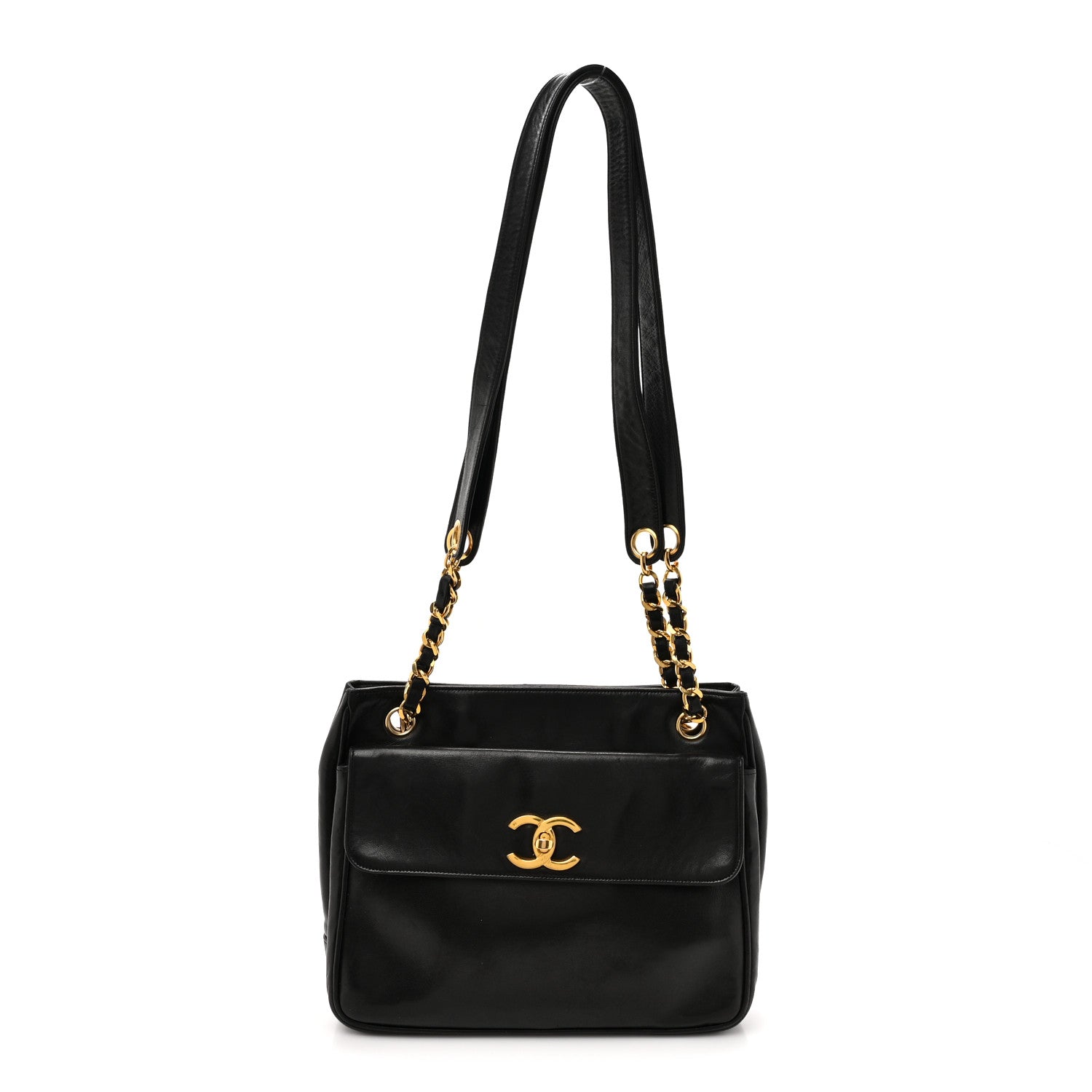 Chanel Lambskin Flap Shoulder Bag Black 1 of 14