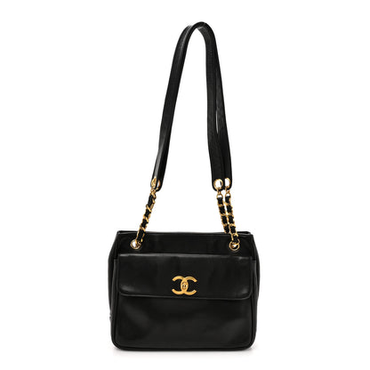 Chanel Lambskin Flap Shoulder Bag Black 1 of 14