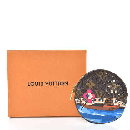 Louis Vuitton Monogram 2019 Christmas Animation Round Coin Purse Blue 7 of 7