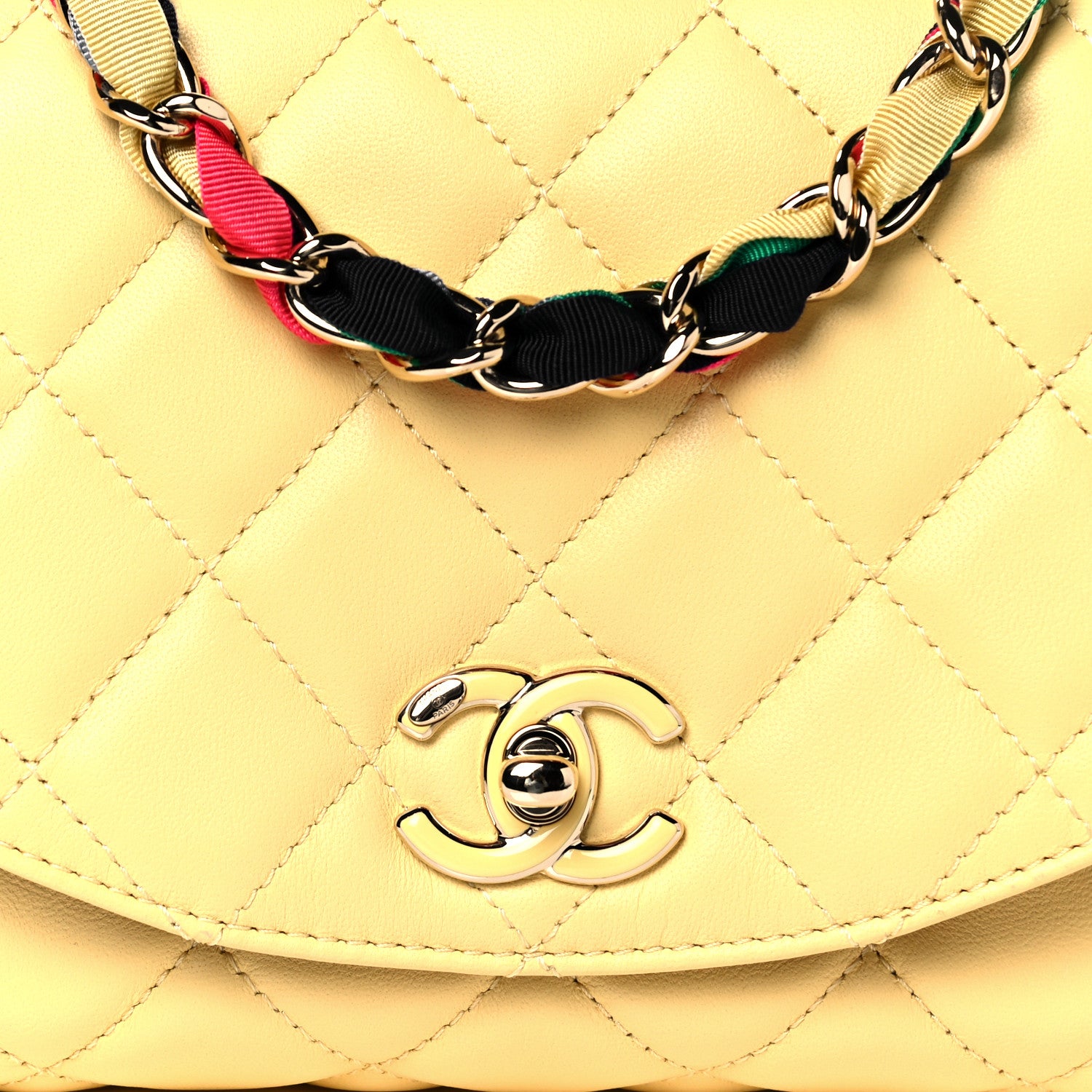 Chanel Lambskin Mixed Fibers Quilted Cocovado Flap Yellow 7 of 9