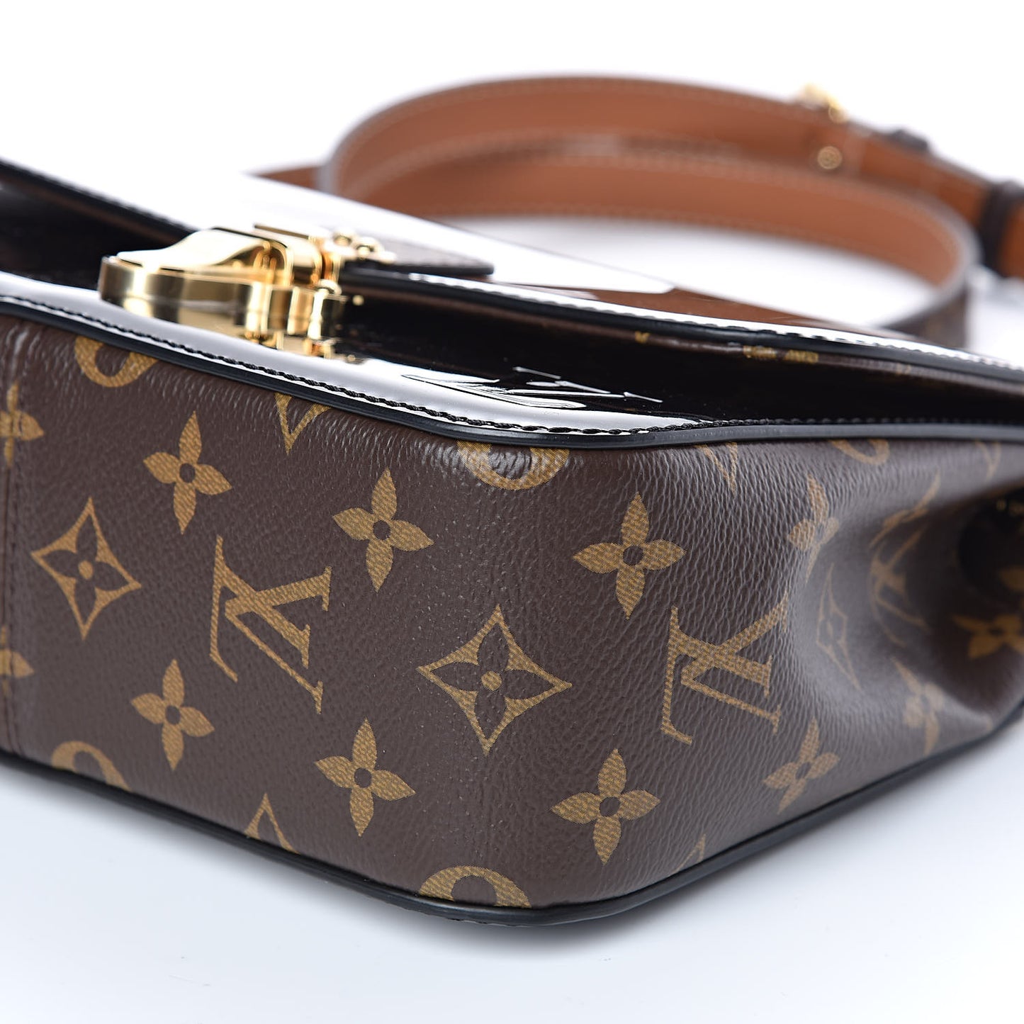 Patent Calfskin Monogram Cherrywood BB Black