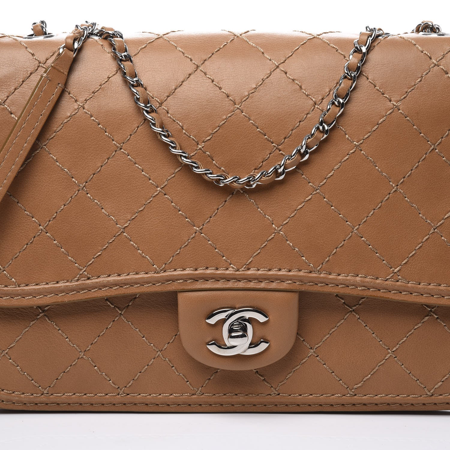 Chanel Calfskin Stitch Medium Flap Brown 10 of 10