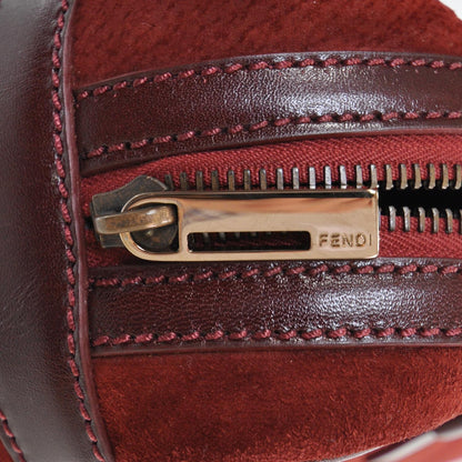 Fendi Suede Small Bowler Bag Red 7 of 9