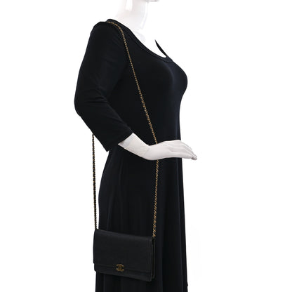 Chanel Caviar CC Wallet on Chain WOC Black 2 of 16