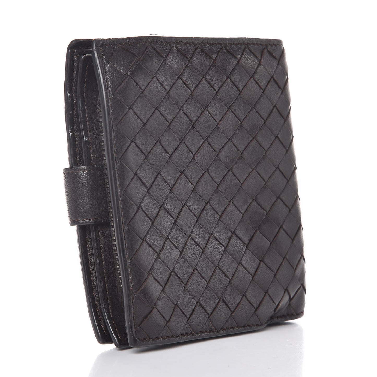 Nappa Intrecciato French Flap Wallet Ebano