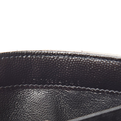 Saint Laurent Grain De Poudre Matelasse Chevron Monogram Flap Wallet Black 7 of 11
