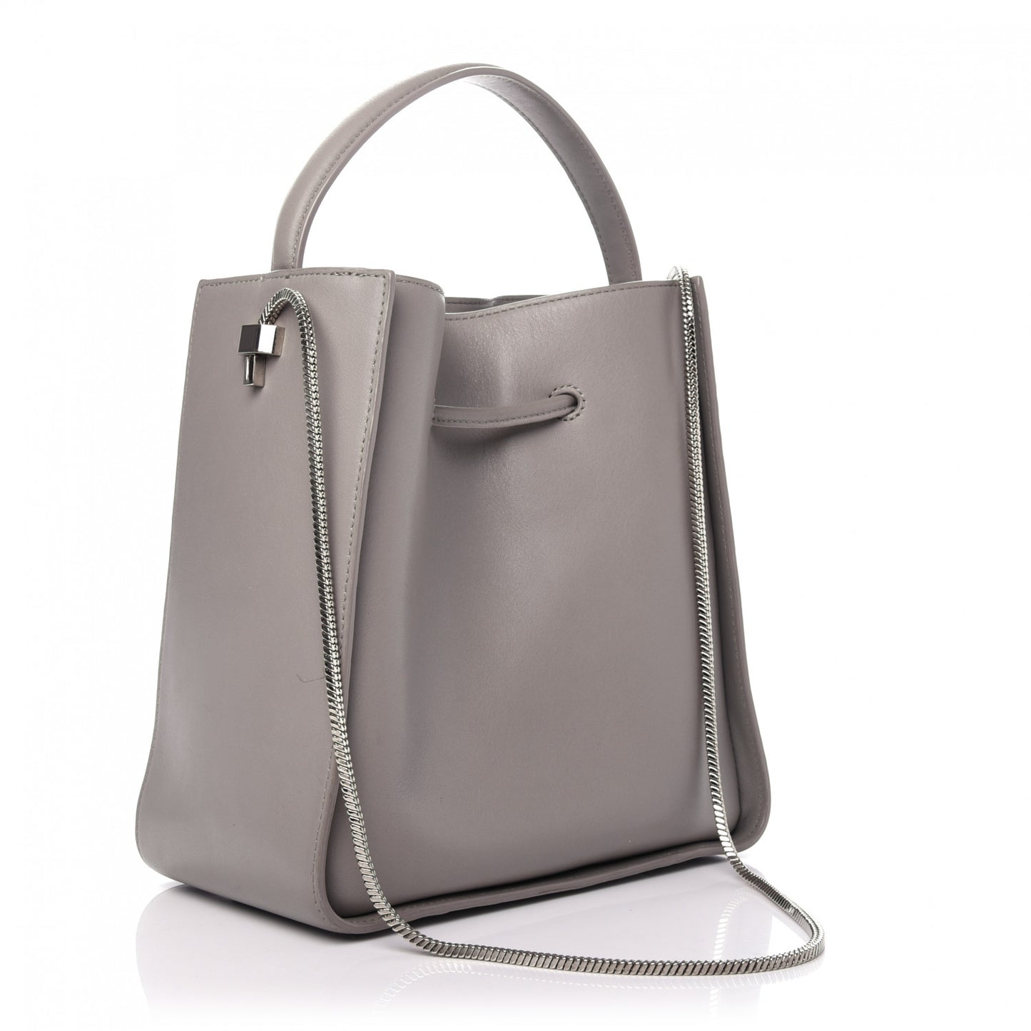 Smooth Calfskin Small Soleil Bucket Bag Cement
