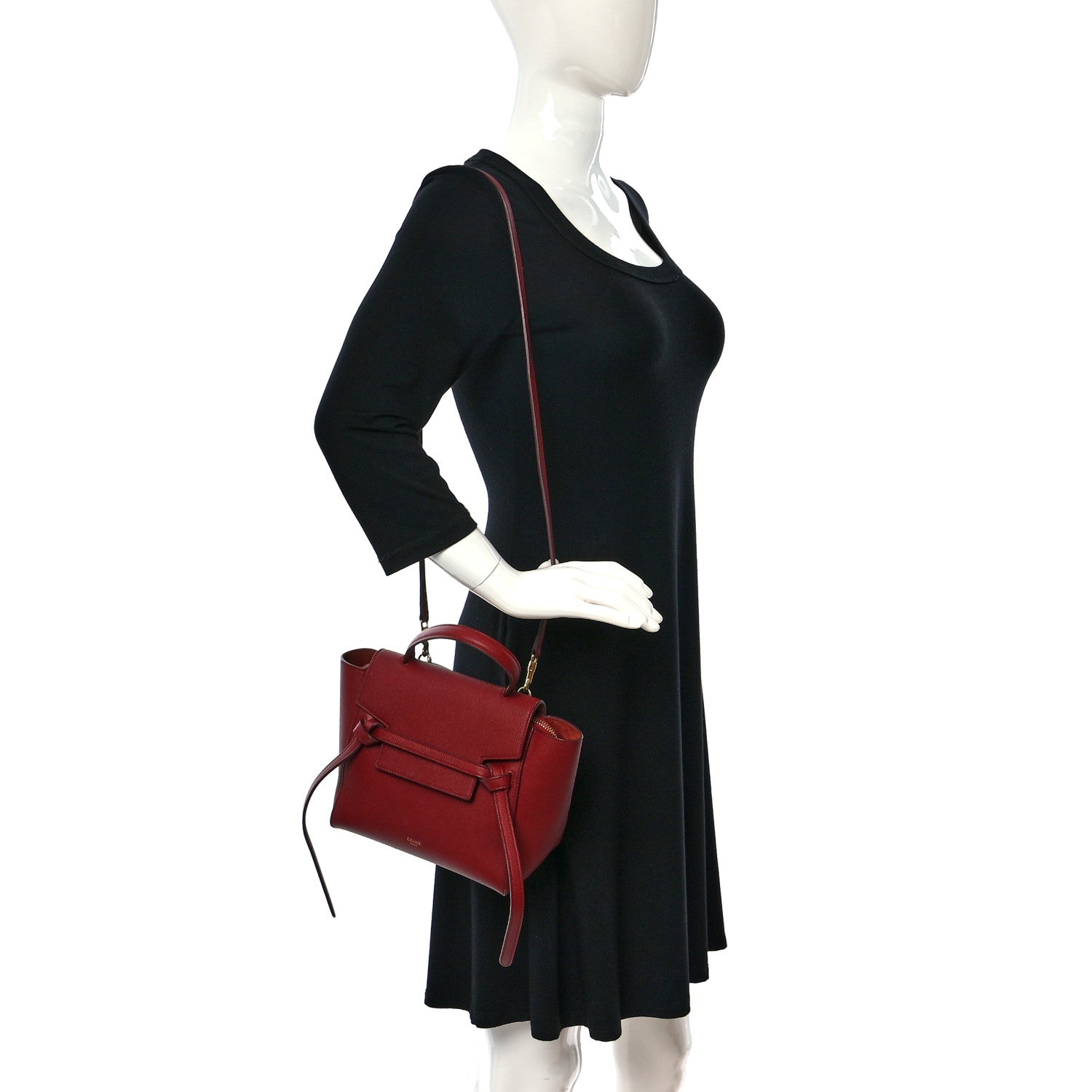 Celine Grained Calfskin Nano Belt Bag Ruby 2 of 15
