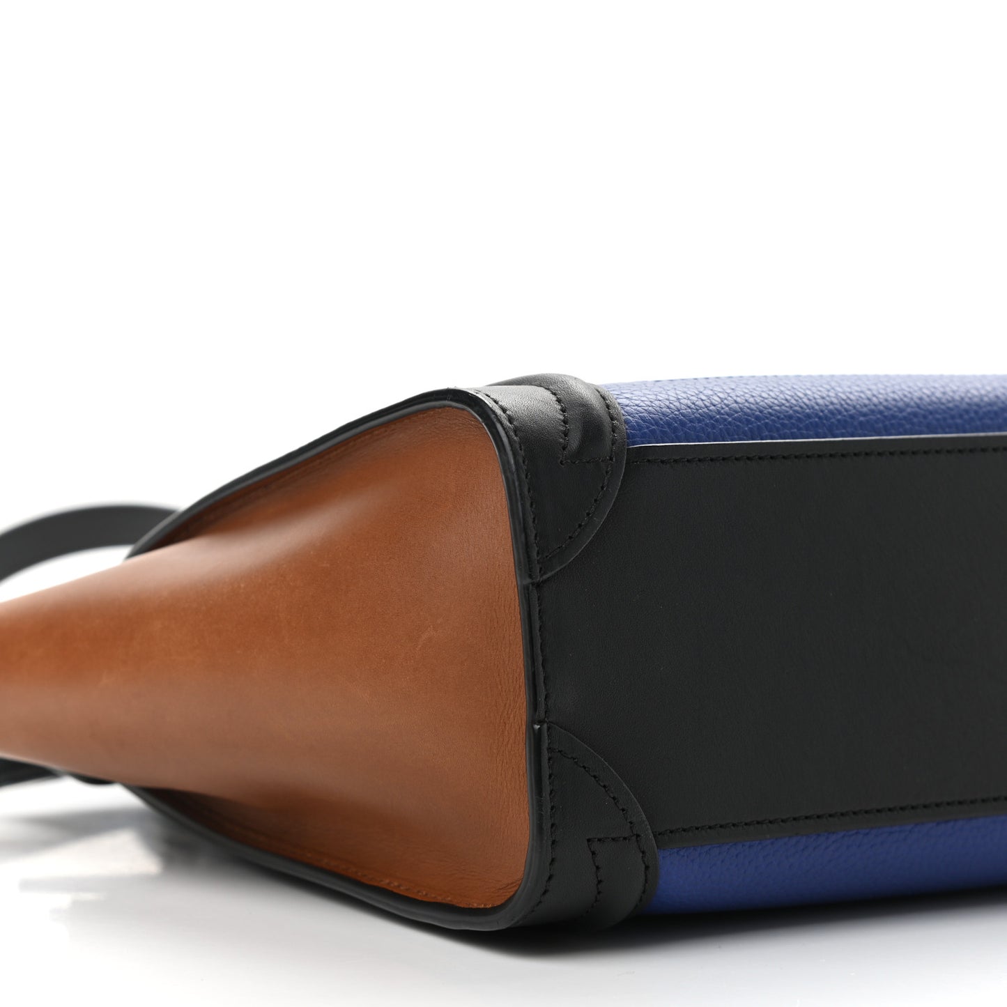 Smooth Drummed Calfskin Nano Tri-Color Luggage Indigo