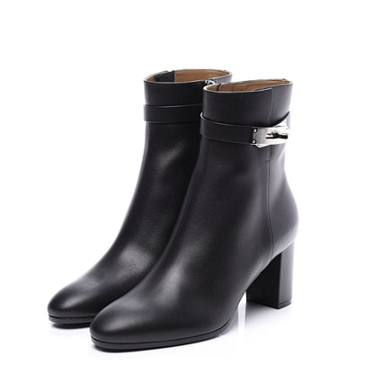 Hermes Calfskin Saint Germain Ankle Boots 37 Black 3 of 11